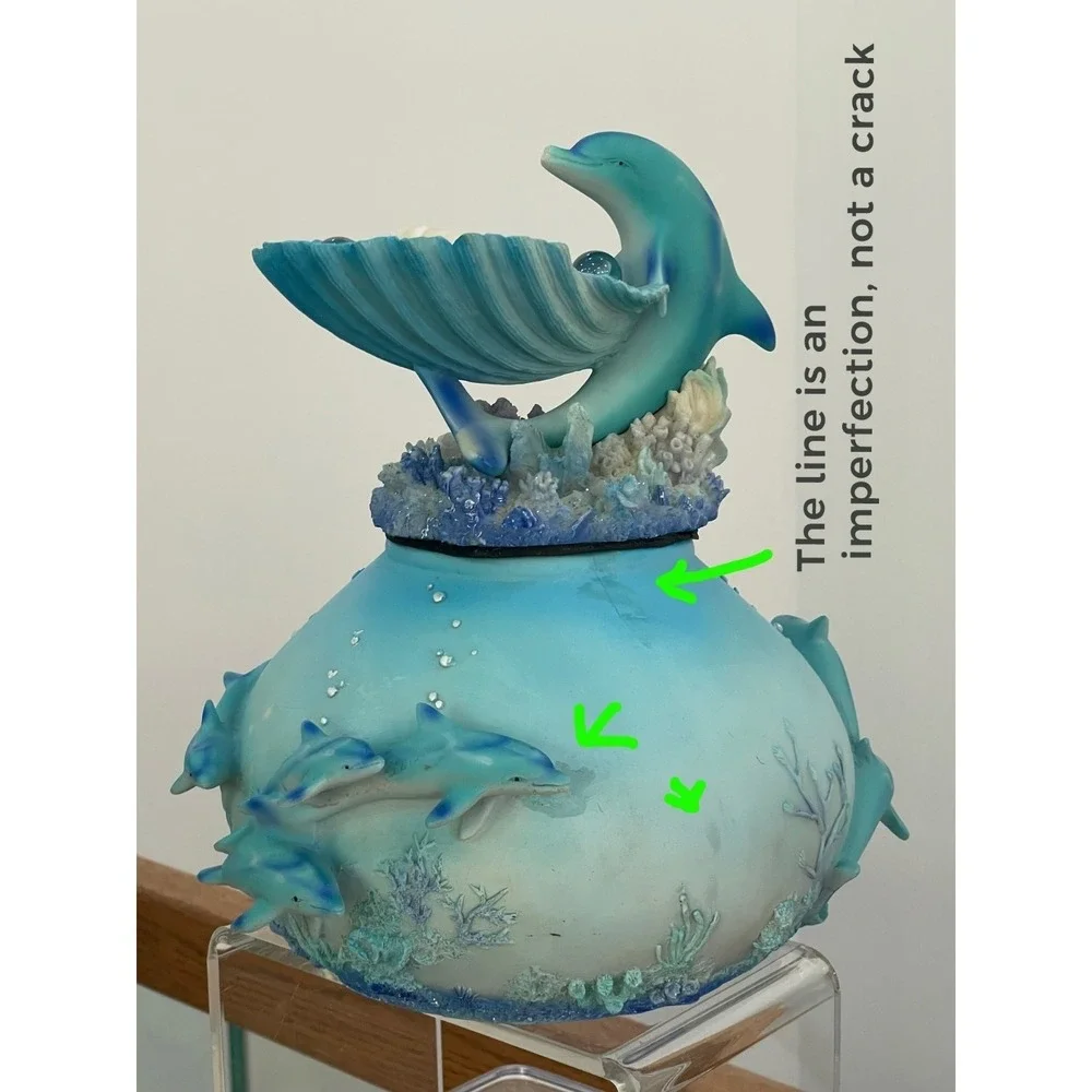 Dolphin Statue Water Shells Holder 3D dolphins 10